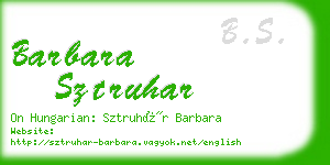 barbara sztruhar business card